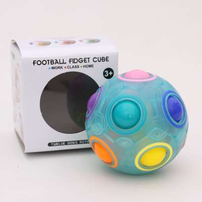 Hot Selling OEM customized Magic Rainbow color puzzle ball fidget spinner stress cube brain teaser toys