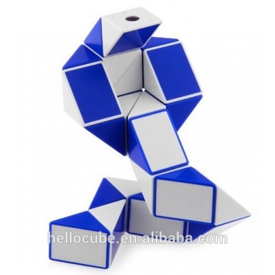 Snake New ShengShou Wind Twist  Magic Puzzle 24 blue+white prisms Folding Puzzle Ruler Cube Kids Educational Toy Gift Changeable