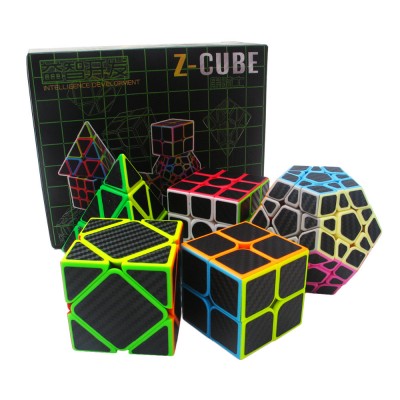 Hot Sale Zcube magic puzzle bundle pack black speed cube set for educational games toys